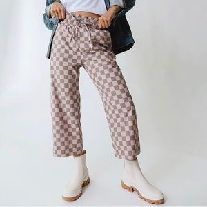 albion fit checkered aubrey wide leg pants